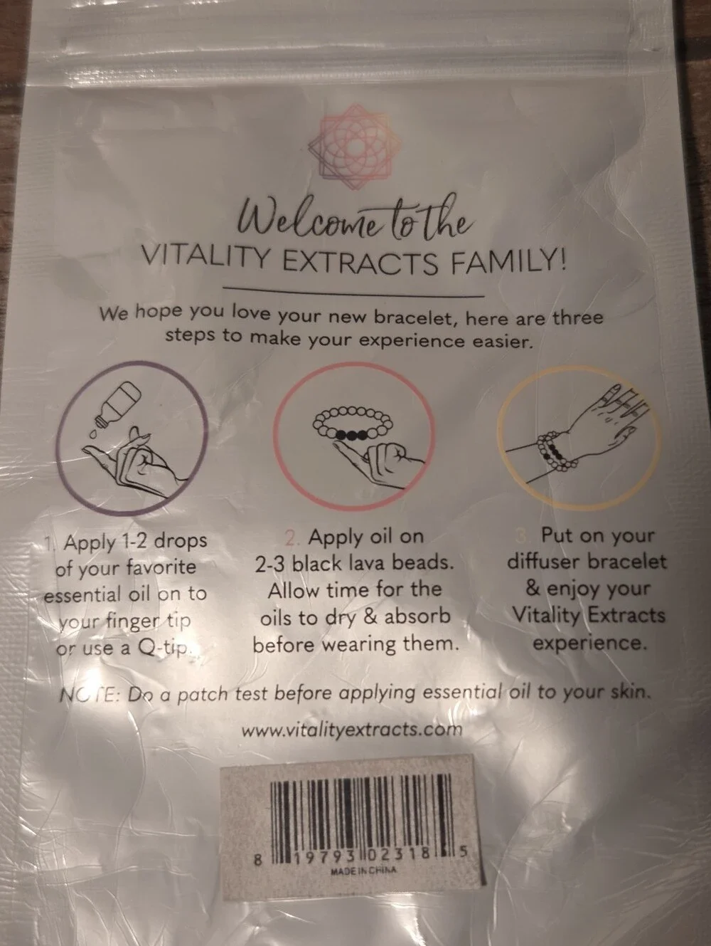 Vitality Lava Rock Stone Essential Oil Diffuser Bracelet Natural Health
